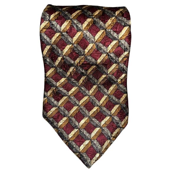 Men’s Tom James All Silk Geometric Neck Tie - Picture 1 of 2